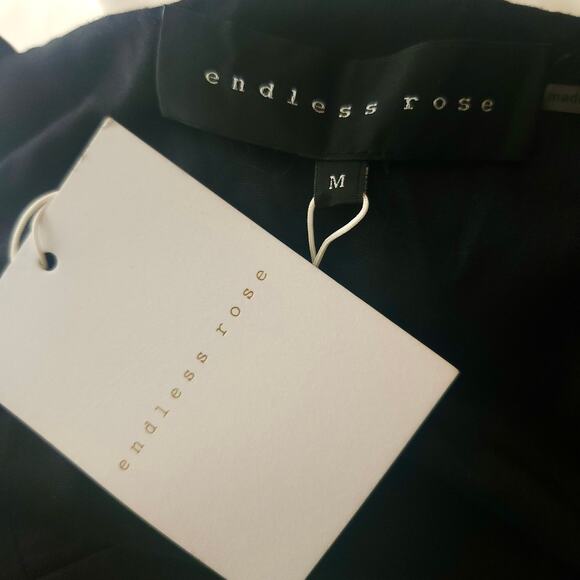 ENDLESS ROSE‎ Women's Mixed Media Dress Medium Black Ivory Buckle NWT $140 - Picture 9 of 9